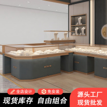 现货批发珠宝首饰展示柜黄金玉器陈列柜不锈钢玻璃柜新中式展柜