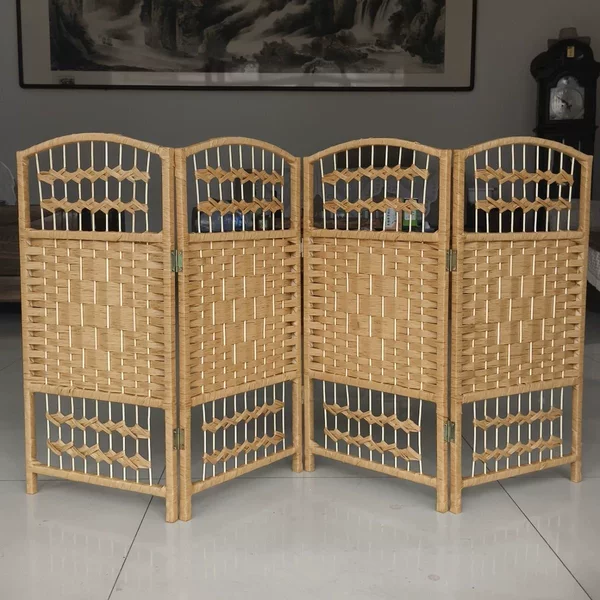 Rattan Woven Screens for Partitions, Children's Partitions for Kindergartens, Pet Enclosures, Foldable Screens for Office and Hotel Areas