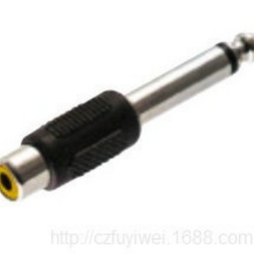 6.35mm单声道公转RCA母音频转接头 6.35公转RCA母转接头