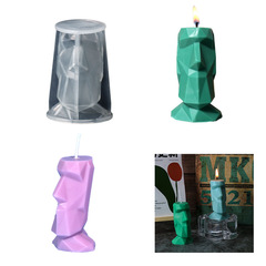 Confidently crafted DIY Rapa Nui giant resin mold with abstract facial cutaways—perfect for making stylish silicone fragrance candles.