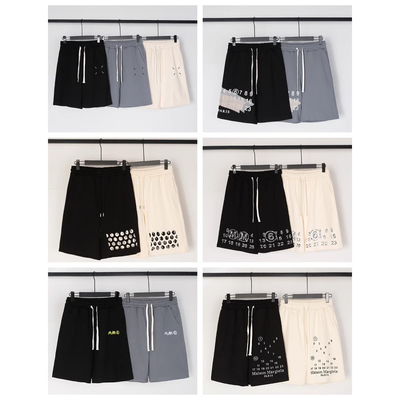 Cross-Border Export Maison Margiela Maison Margiela Summer Digital Embroider Loose Drawstring Casual Shorts