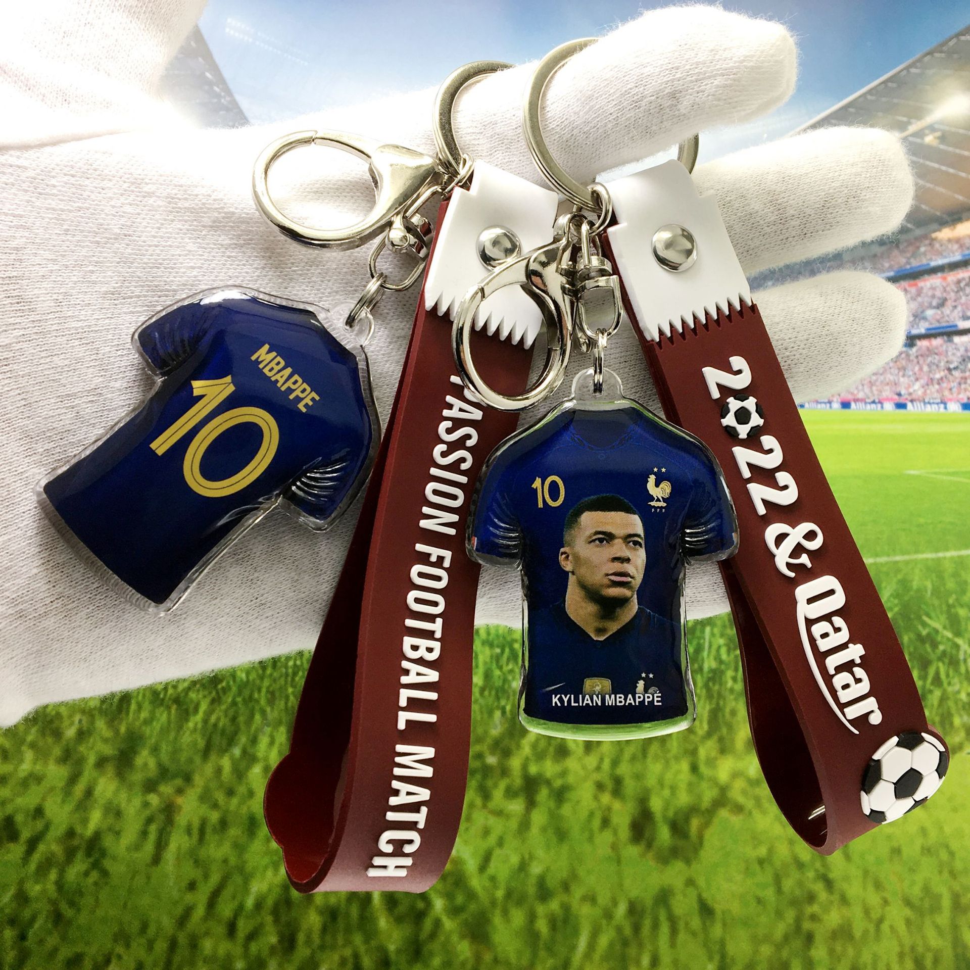 法国队（新款球衣）10#姆巴佩+软胶手带-A