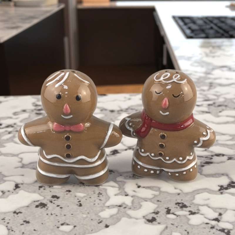 Nuevos productos explosivos transfronterizos creativos bonitos pinza de jengibre de Navidad botellas de sabor humano atmósfera de Navidad artesanías cerámicas