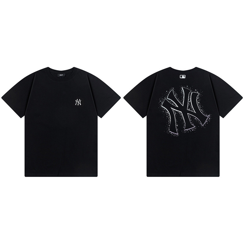 韓国新作MLBバックロゴ大プリントNY半袖Tシャツ男女兼用刺繍カジュアル半袖|undefined