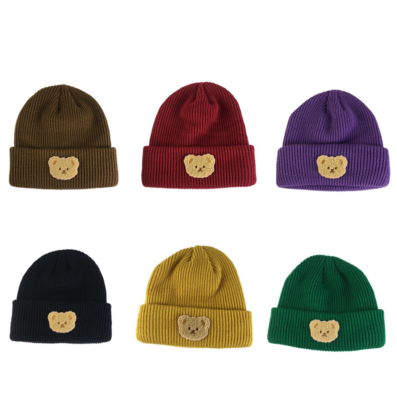 Gebreide beanie muts voor dames met berenoortjes winter warm_voghion.com