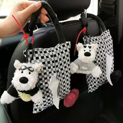 cute doodled dog design, car tissue | Car tissue box/set
