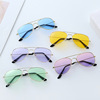 Children's trend metal fashionable glasses solar-powered, sunglasses, wholesale