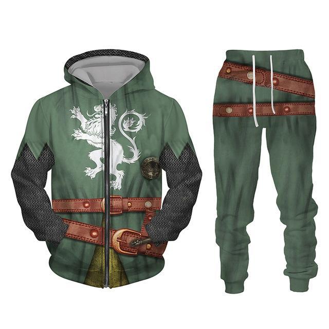 Comercio exterior transfronterizo impresión digital 3D chaqueta con capucha de calavera de terror de dos piezas para hombres europeos y americanos MF08-ML01