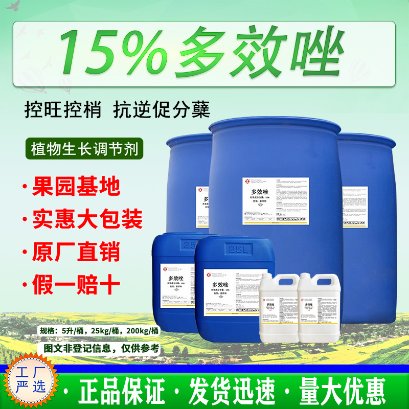 全丰15% 多效唑悬浮剂柑橘果园基地控梢桃树控旺矮化200kg桶