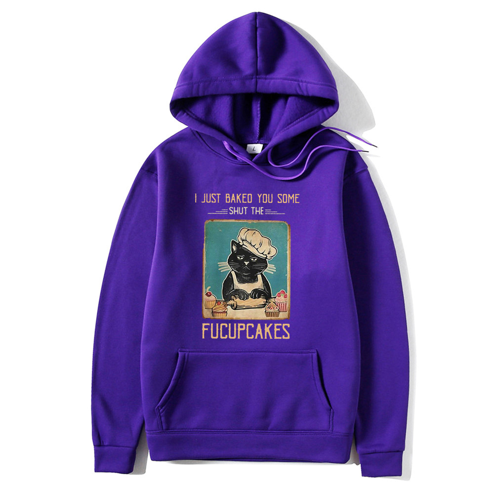 Hierscht a Wanter Neit Produkt Cartoon Chef Kaz Print Kapuzenkragen Pullover Langärm Stroossemode Männer a W_voghion.com