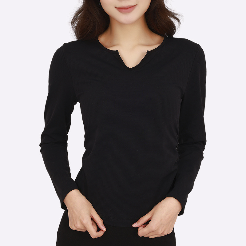 Otoño y invierno con cojín de pecho respirante, absorción de humedad, sudor, yoga, ropa de mangas largas para mujeres, ropa de ejercicios para adelgazar y correr, manga larga