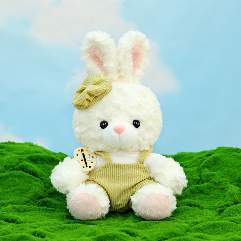 Teddy Bear juguetes de peluche conejo blanco muñeca pintor muñeca boina muñeca regalo de cumpleaños princesa para niños