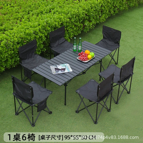 Black long table 95*55*50cm+6 chairs