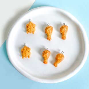 Mini Food Toy Artificial Fried Chicken DIY Jewelry Accessories Resin Doll House Toy Miniature Landscape