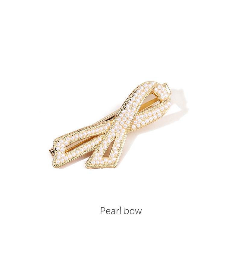 Fashion Simple Pearl Bow Hair Clip display picture 2