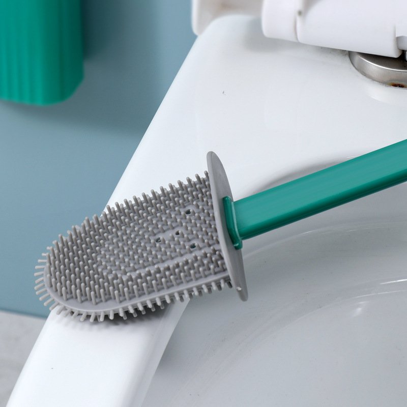 Cepillo de limpieza de inodoro de pegamento blando de mango alargado conjunto de cepillo de limpieza de inodoro doméstico cepillo de limpieza de inodoro 2 en 1 cepillo de limpieza