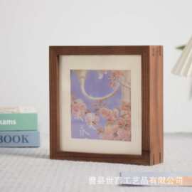 实木立体相框摆台儿童手绘diy油画裱画框摆台干花标本木质相框