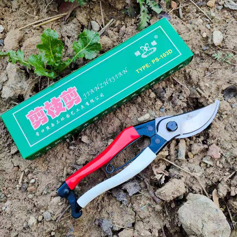 果枝剪园林修枝剪园艺剪 蝴果枝剪103D红白柄果树修枝剪树枝剪