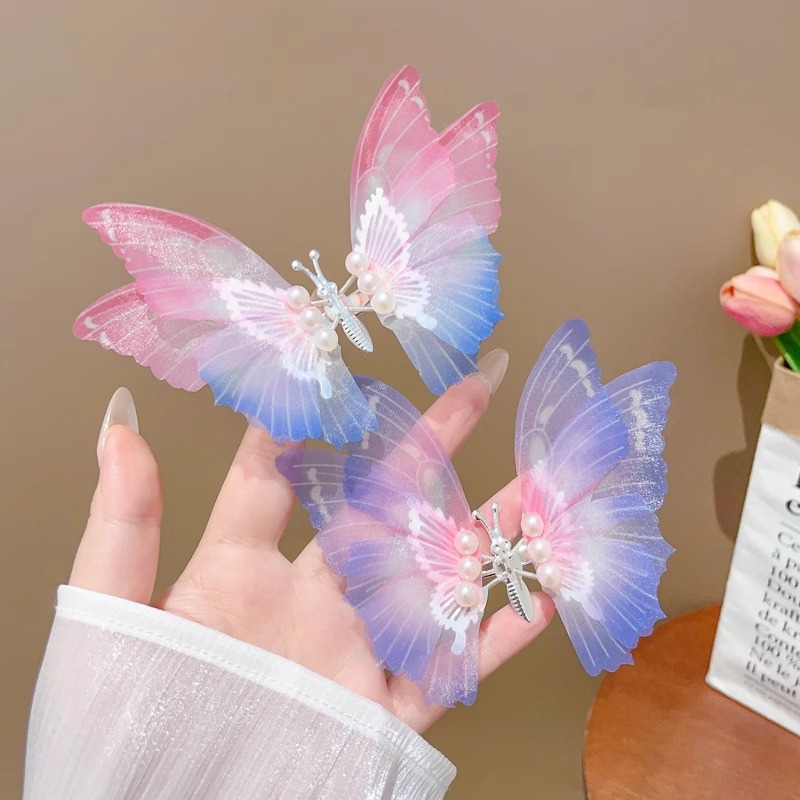Pasador de Pelo con Mariposa Móvil Colorida para Niñas, Accesorio de Pelo Súper Hada, Clip para Flequillo Lateral, Novedad 2025
