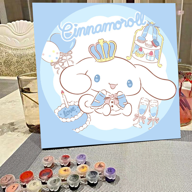 デジタル油絵diyの塗り絵の子供は漫画のアニメを埋めて色を塗ります。|undefined