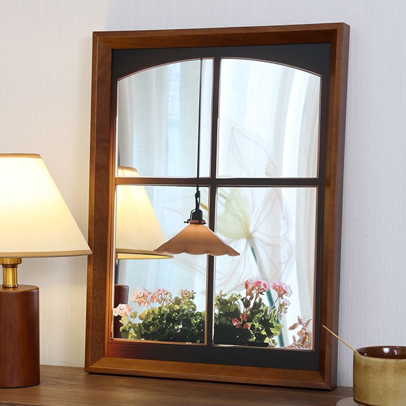 法式田园镜面装饰画窗外镜子摆件画装饰镜空间延伸客厅卧室挂画