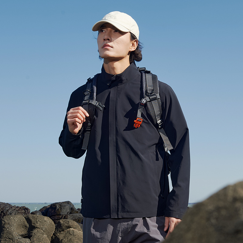 Stand Collar Business Jacket for Men and Women Spring & Fall New Jacket Outdoor Lightweight Windproof and Water-Repellent Work Clothes Jacket