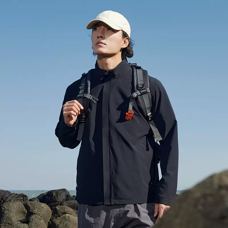 立领商务夹克男女春秋新款冲锋衣户外轻量化防风防泼水工作服外套