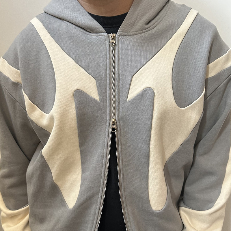 Men's Clothing Gothic hip hop punk style sweater stitching patchwork hoodie casual commuter top_ipsvogv.com