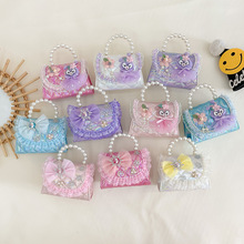 韓版新個性小孩子愛莎斜跨包時尚公主卡通零錢包包珍珠兒童手提包
