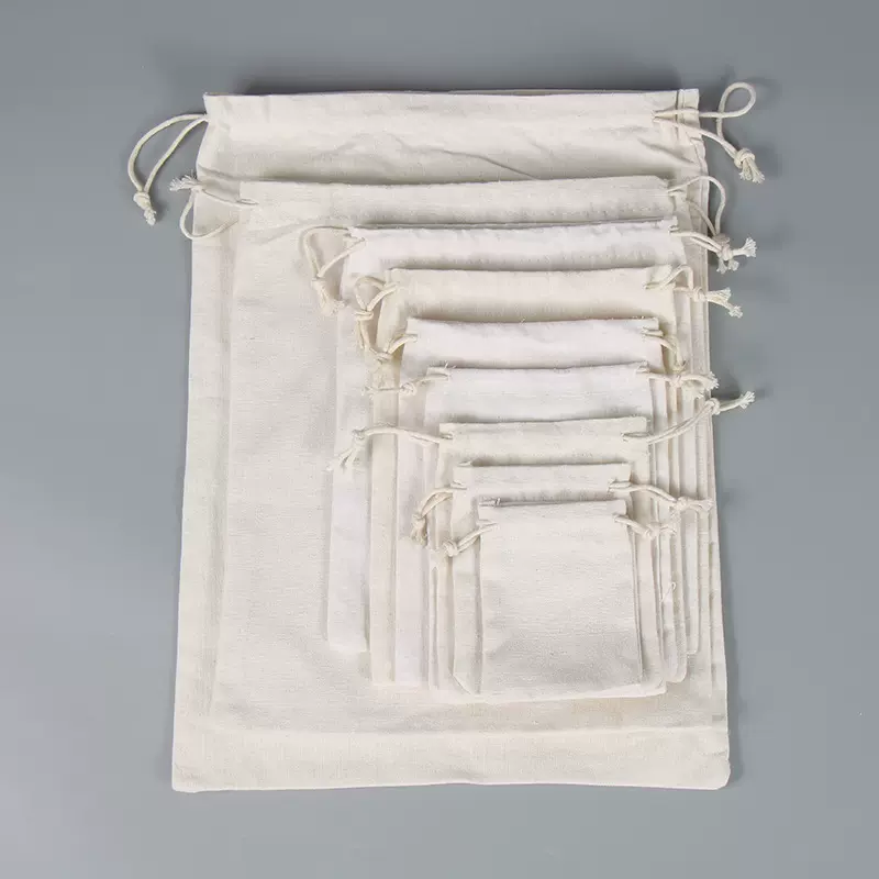 厂家制做文创棉布麻布束口收纳帆布抽绳袋广告宣传束口包定印LOGO