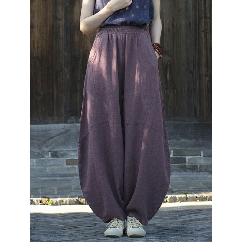 女性用在家服、中国風婦人服、綿麻ボタン付きトップス、禅服、中国風仏教禅無地スーツ|undefined