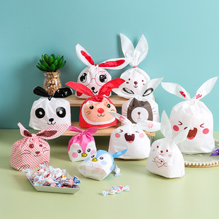 Spot wholesale rabbit ears snack bag candy Cookie Cookie bag three-dimensional plastic bag 50 large discount