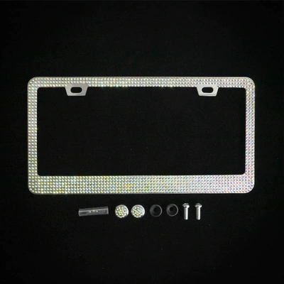 License plate holder/license plate holder | Rhinestone Acrylic Diamond License Plate Frame - square-hole-sharp-corner-color-acrylic-drill