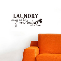 DX198英文Laundry彩盒包裝創意牆貼 家庭裝飾牆貼紙廠家批發
