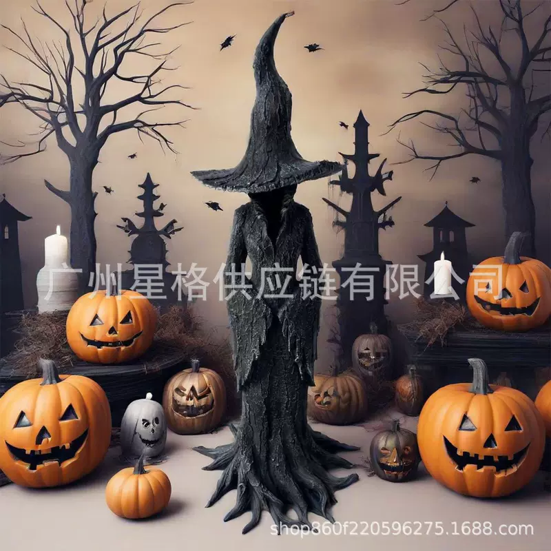 Cross-border Cracker Barrel Witch Statue Mysterious Witch Statue Decoration in Tree Root Robe