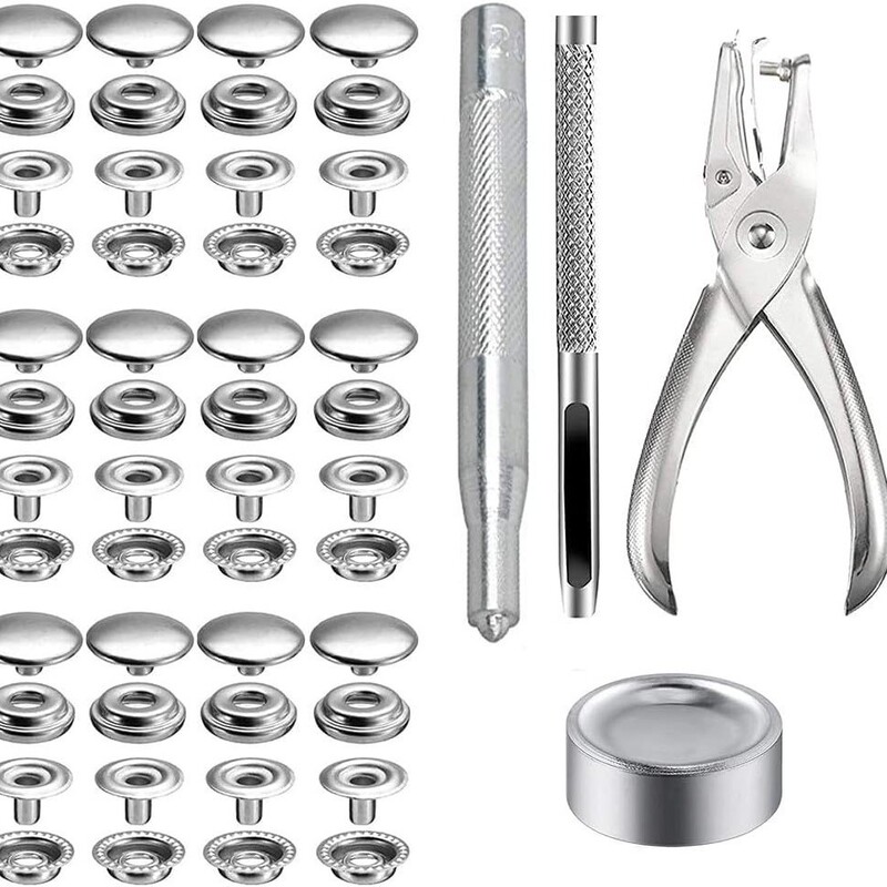 50 Sets of Clothes Tarpaulin Hidden Button 201 Large White Button Installation Tool Set Stainless Steel Metal Snap Button 50 Sets of Clothes Tarpaulin Hidden Button 201 Large White Button Installation Tool Set Stainless Steel Metal Snap Button