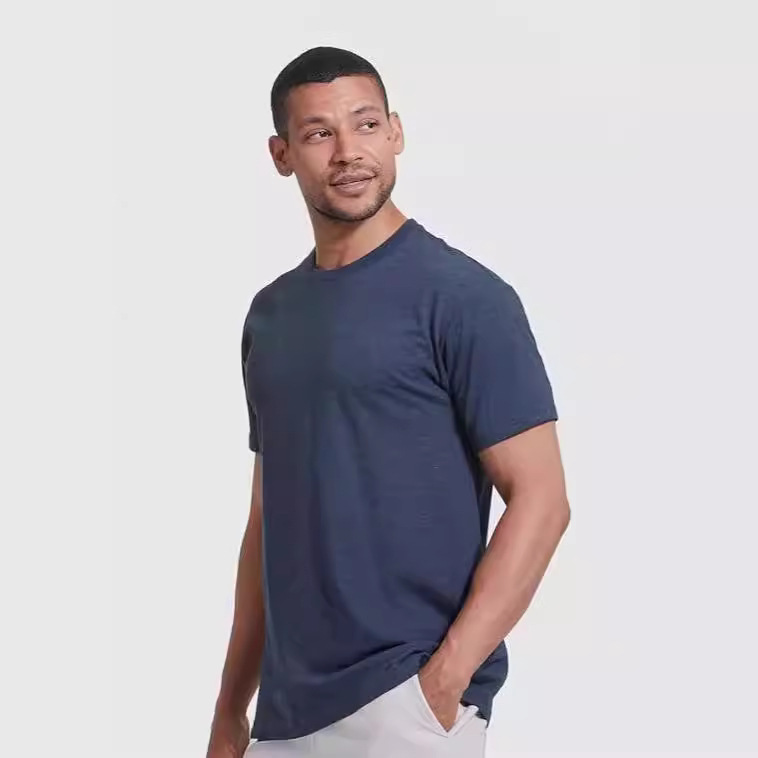 Foreign Trade Trendy Brand Amazon's Real Classic T-Shirt High-End Slim Men's Round Neck T-Shirt