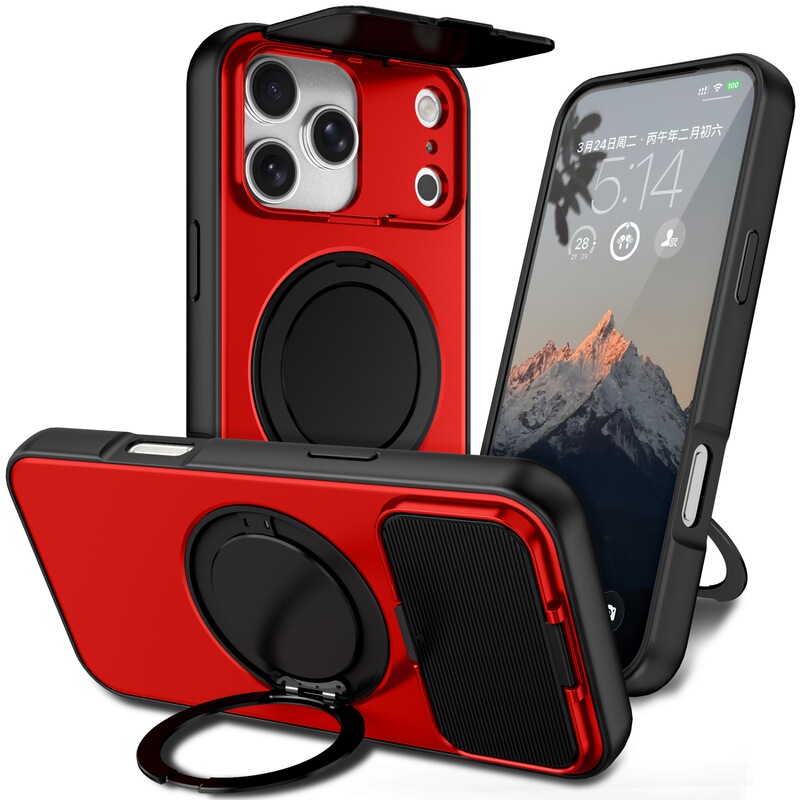 Cross-Border Applicable iPhone 17 Pro Max Protective Case with Rotating Stand for Apple 17 and 16 Pro Phone Protection Cross-Border Applicable iPhone 17 Pro Max Protective Case with Rotating Stand for Apple 17 and 16 Pro Phone Protection