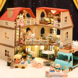 1:12娃娃屋迷你家具微缩模型厨房场景过家家玩具仿真橱柜餐具手办
