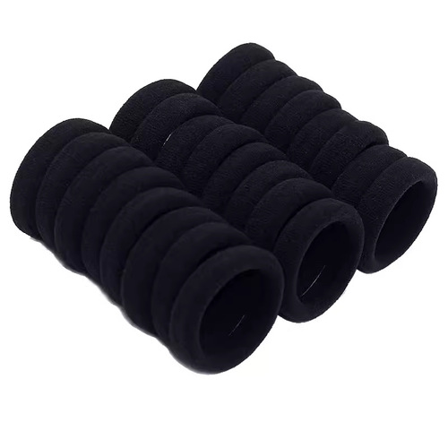 Simple black hair tie for women, basic hair ribbon, Korean fresh style head accessory, high elasticity, hair-friendly, women's hair tie