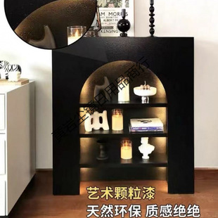 French-Style Lit Fireplace Decorative Cabinet White Black American-Style Fireplace Live Broadcast Room Display Cabinet Homestay Nordic Entrance Cabinet