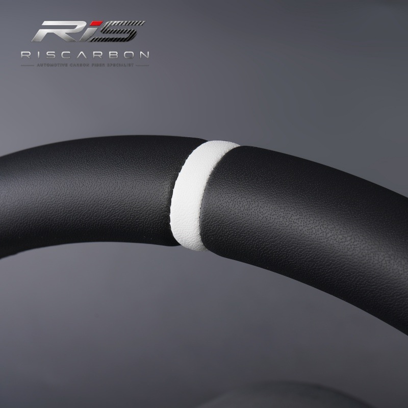 Compatible with Mercedes-Benz white label full leather black silver button steering wheel W204 W205 W207 W211 W213 W221