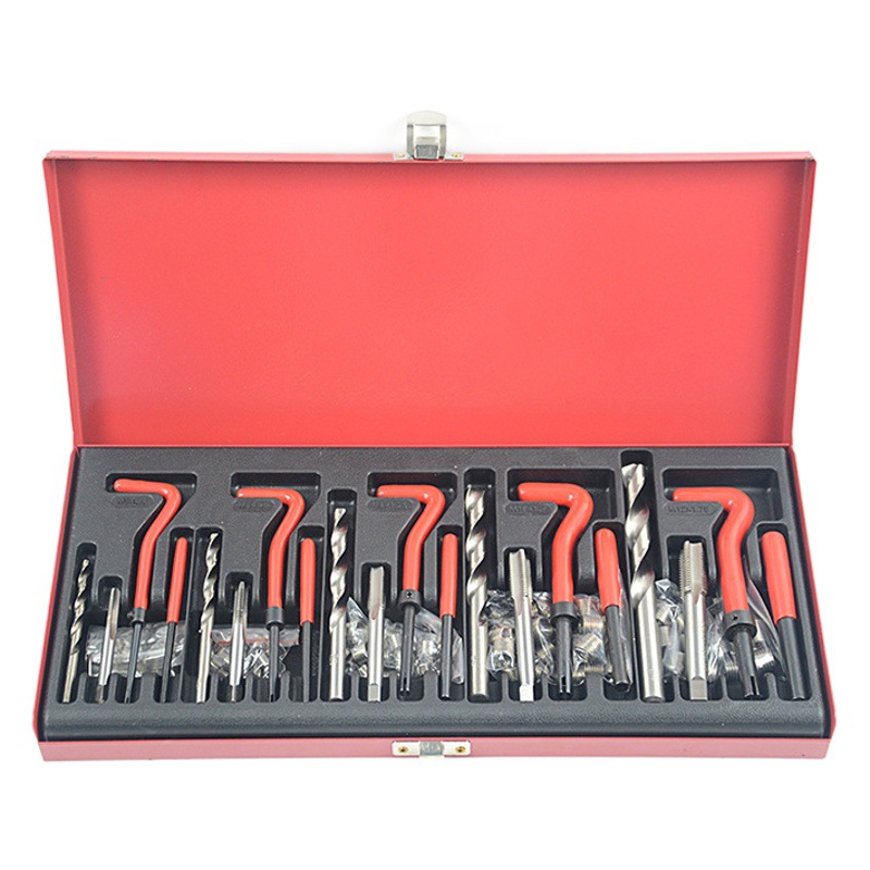 131 unidades herramienta de reparación de roscas de automóviles bujía rosca de reparación de automóviles conjunto de protección de automóviles M5-M12