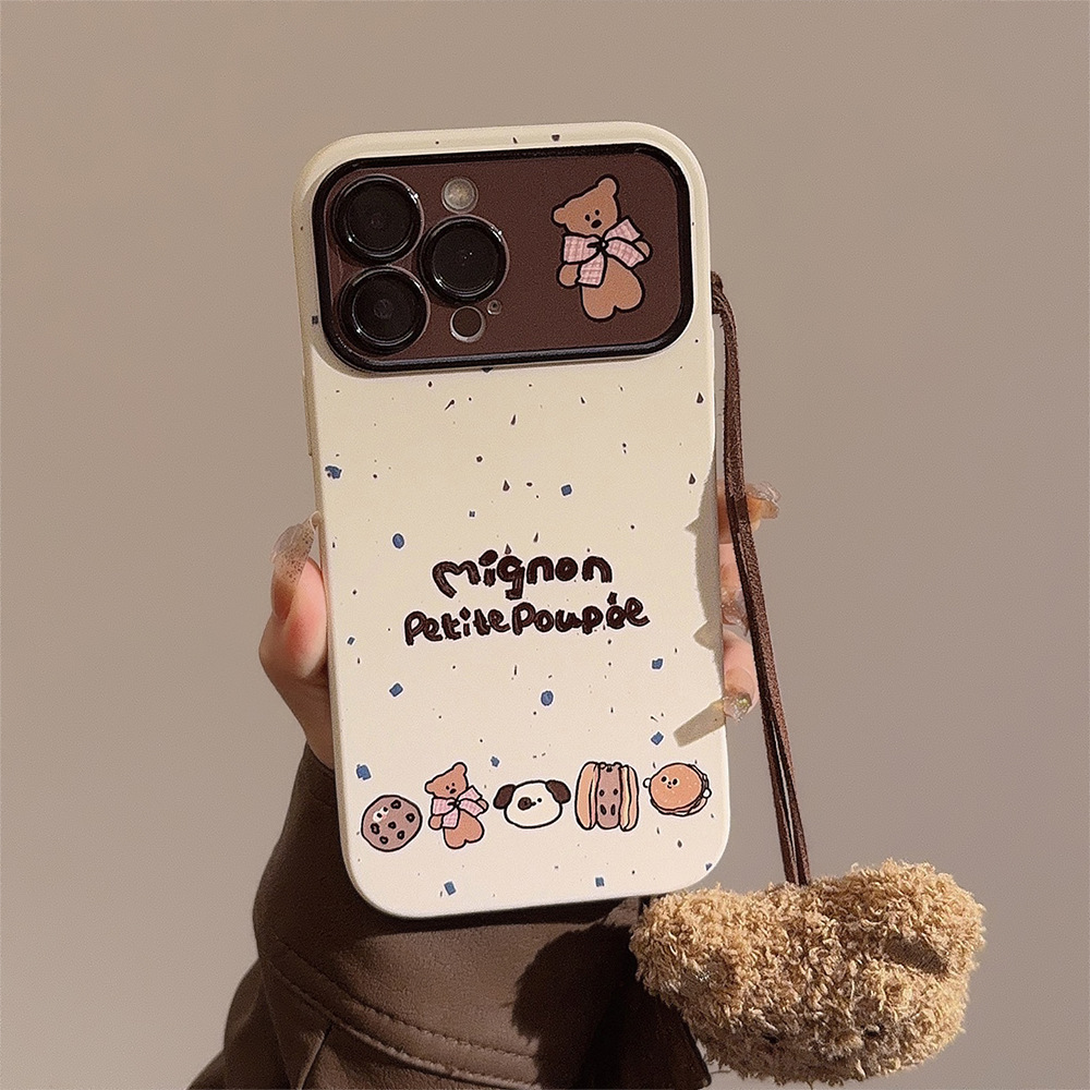 INS salpicaduras de tinta oso inglés para iPhone14 colgante 15ProMax Apple 12 teléfono caso 13 hembra 14Pro