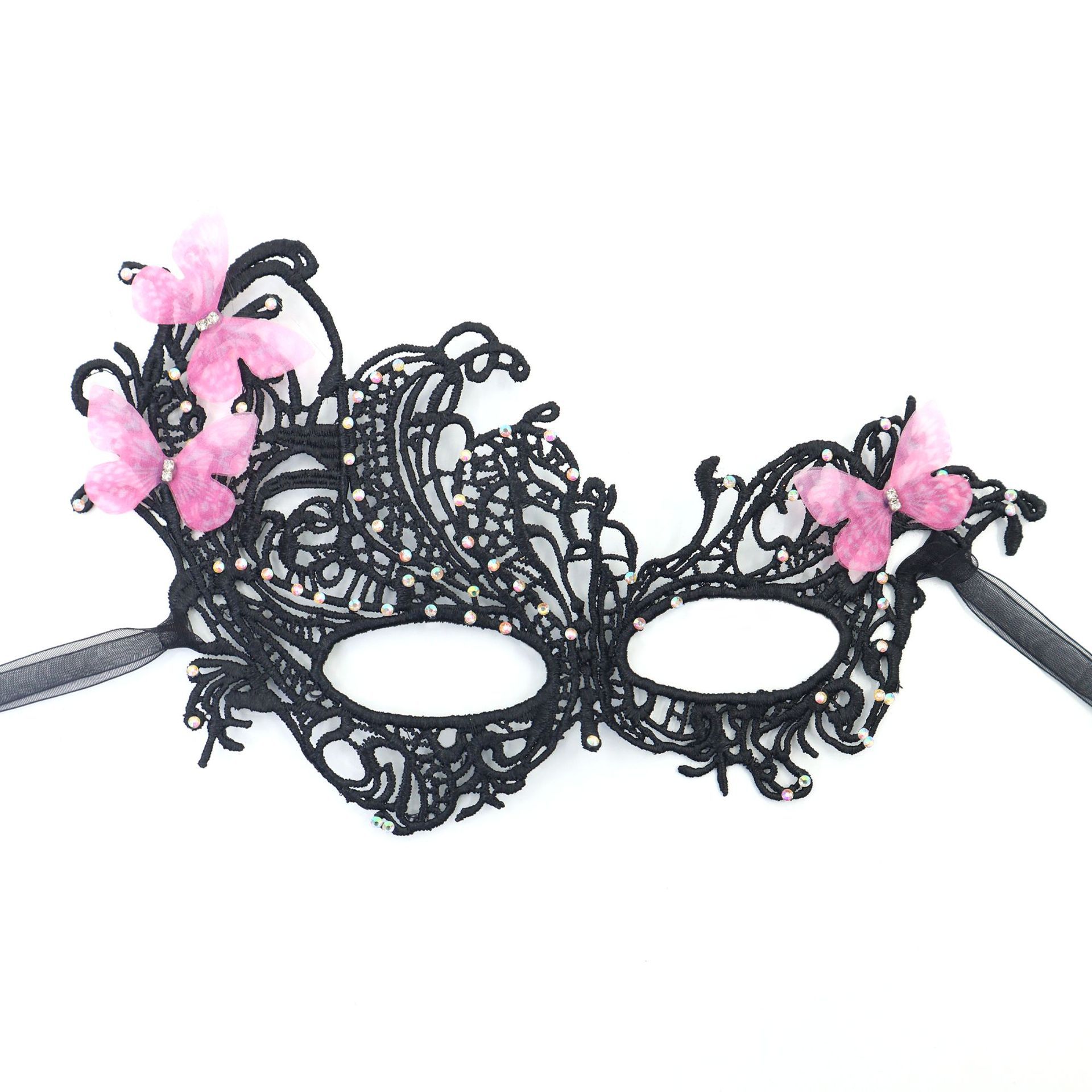 Amazon transfronterizo Halloween nuevos productos de color gradiente de encaje de Phoenix máscara de mitad de cara máscara de maquillaje de baile máscara TK