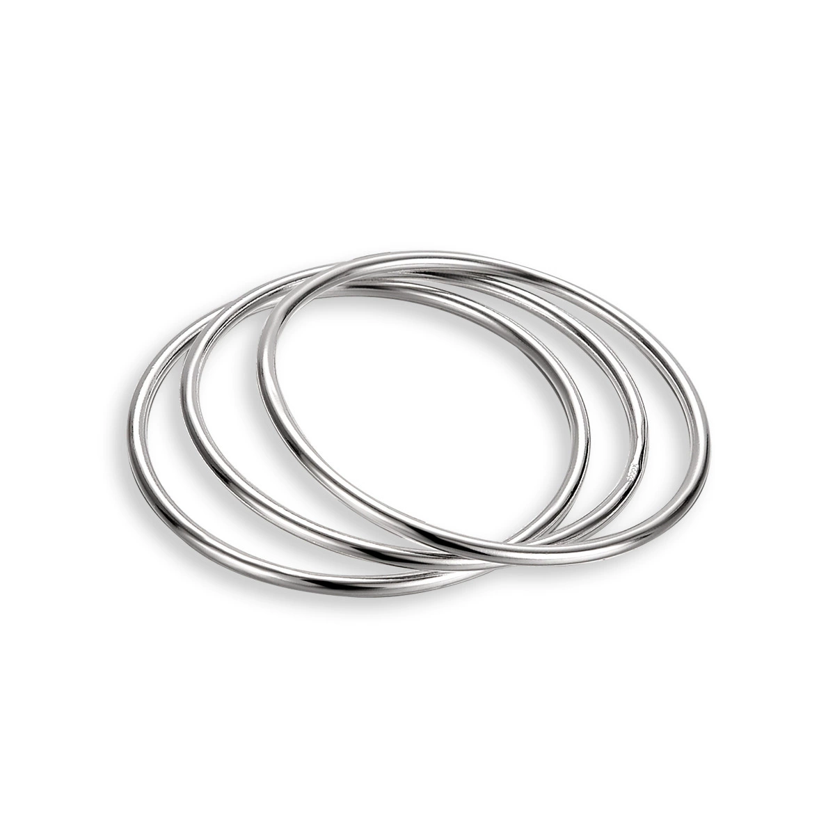 Источник производитель White copper, silver-plated Sansheng III Bracelet Closed Aperture Vegetarian Three Ring Double Single Ring Silver Jewelry Wholesale