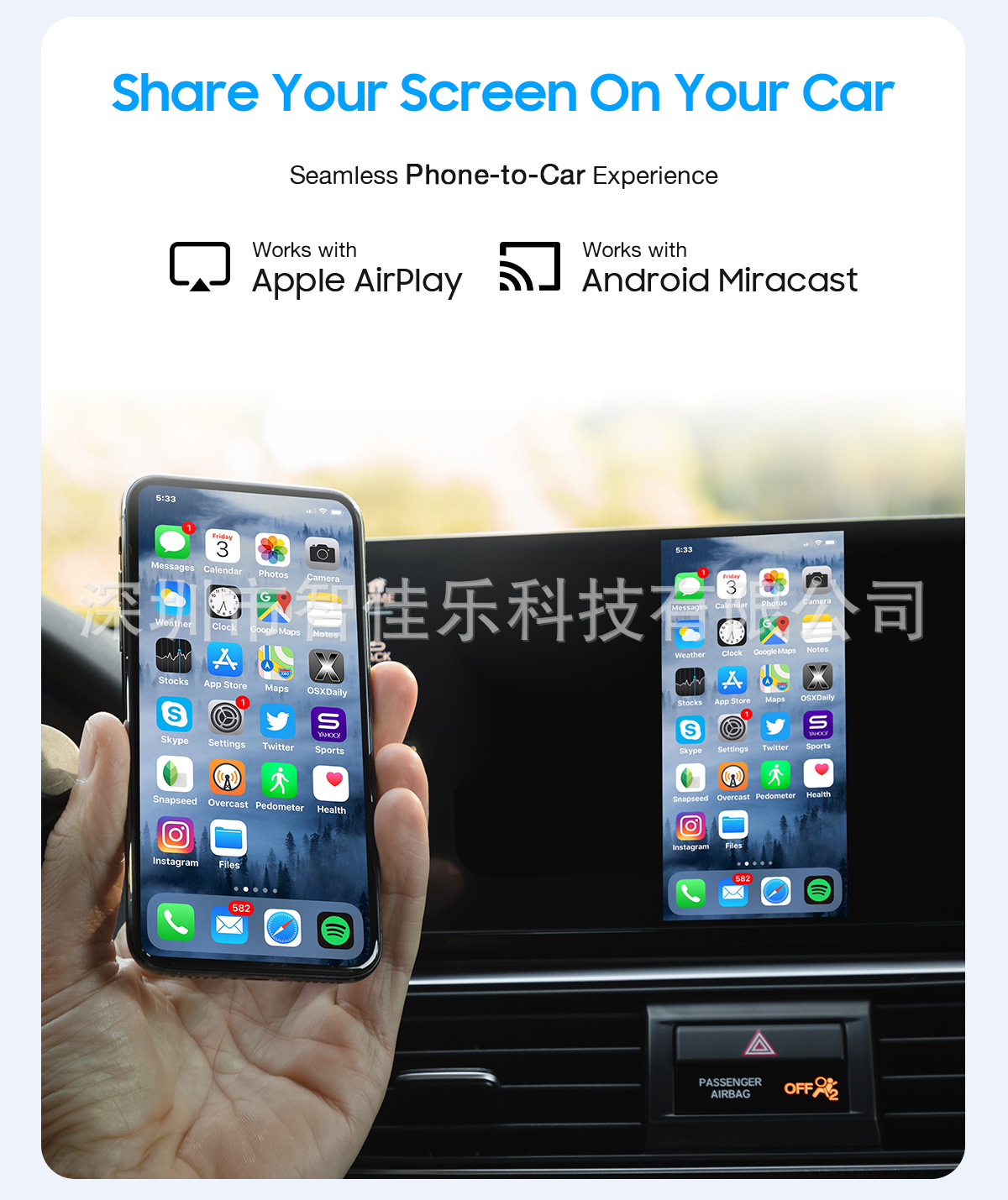 Cross-Border Best-Selling Four-In-One Wireless Carplay Box for Android and Apple, Android Mirroring Screen Projection, In-Car Smart Device