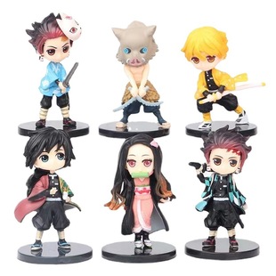 6 Types of ghost killing tolerance Q version hand office 2 Generation 3 generation stove door charcoal Zhilang you beans twisted egg doll toy model decoration