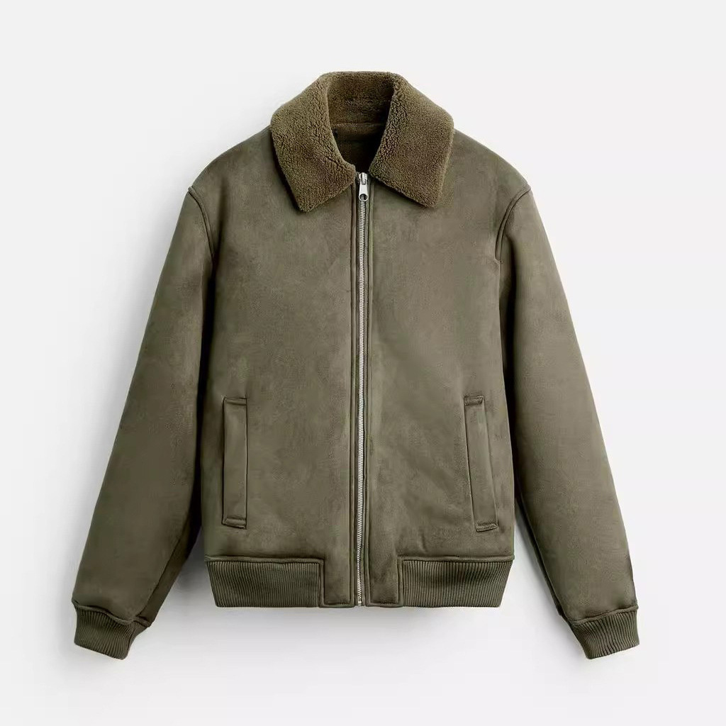 2024 herfst en winter heren patchwork suède textuur effect rits jas 6318460_voghion.com