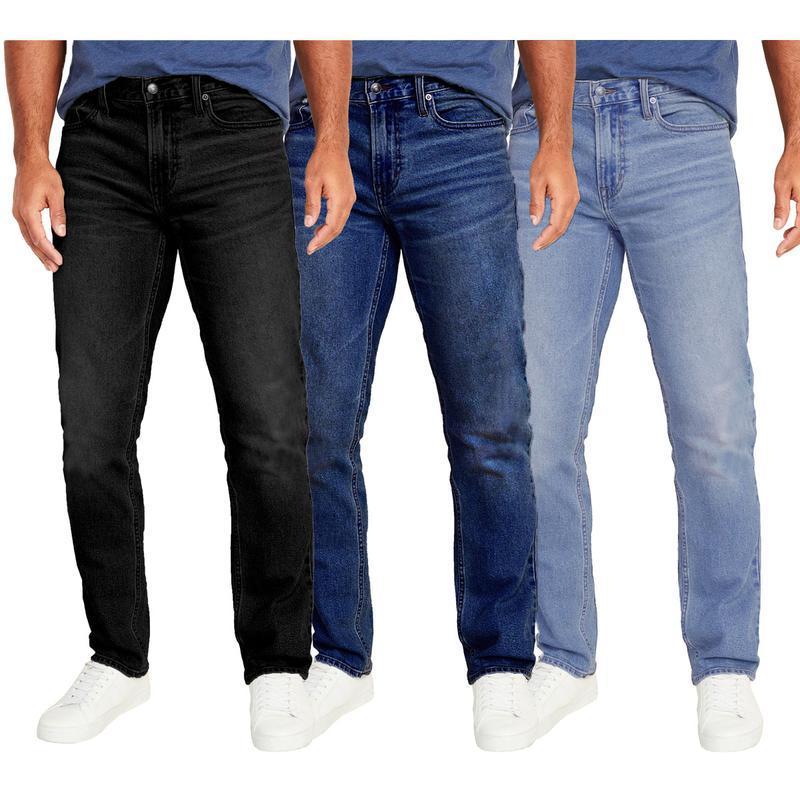 跨境Men's 3 Pack Flex Stretch Slim Straight Jeans with 5|undefined